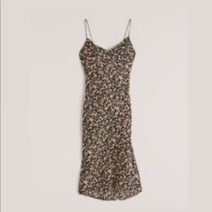 Abercrombie Faux Silk Slip Midi Dress